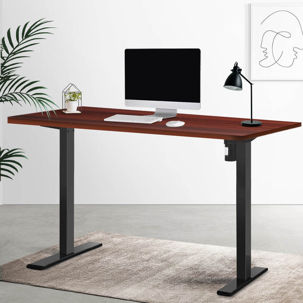 Artiss Electric Standing Desk Motorised Sit Desks Black Walnut Standing Desks