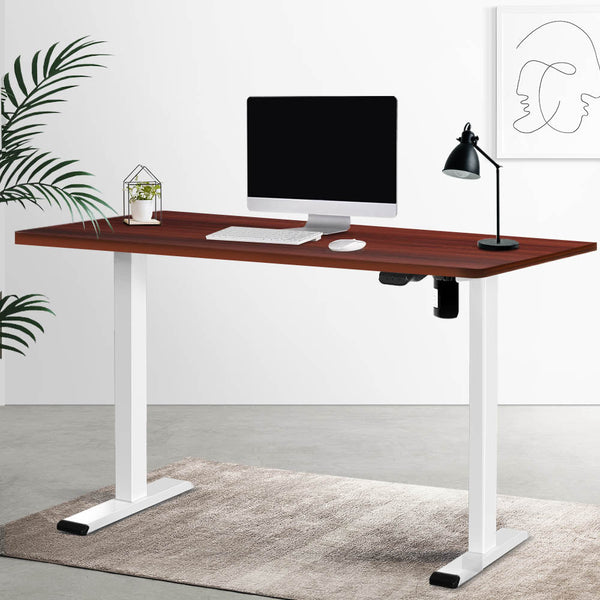 Artiss Electric Standing Desk Motorised Adjustable Sit Desks White Walnut