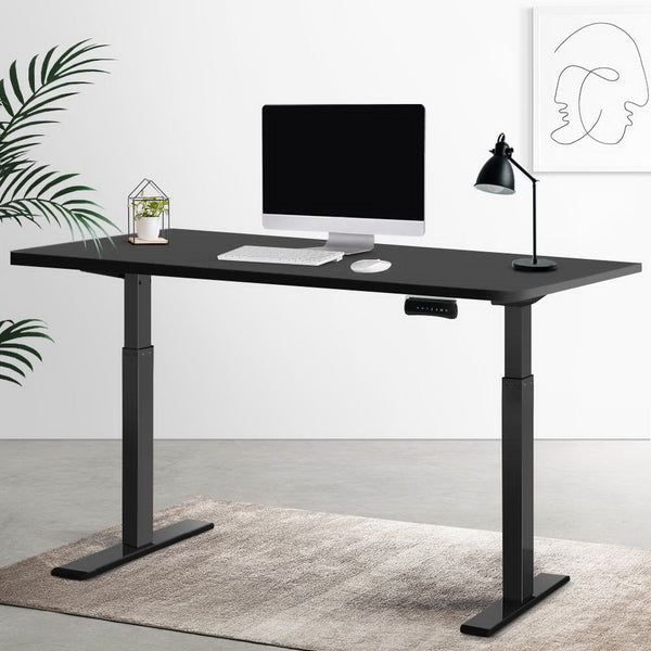 Artiss Standing Desk Electric Height Adjustable Sit Desks Black 140Cm