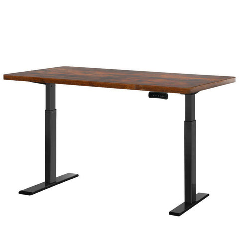 Artiss Standing Desk Electric Adjustable Sit Desks Black Brown 140Cm