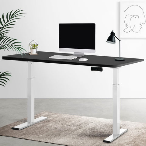 Artiss Standing Desk Electric Adjustable Sit Desks White Black 140Cm