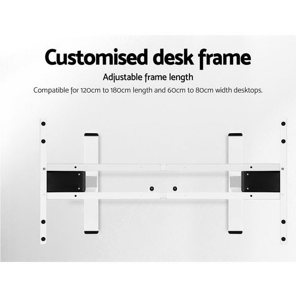 Artiss Standing Desk Electric Adjustable Sit Desks White Brown 140Cm