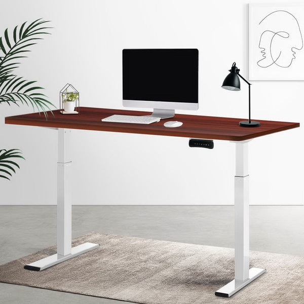 Artiss Standing Desk Electric Height Adjustable Sit Desks White Walnut