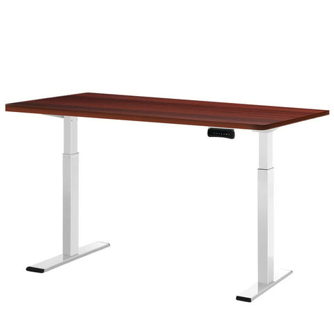Artiss Standing Desk Electric Adjustable Sit Desks White Walnut 140Cm