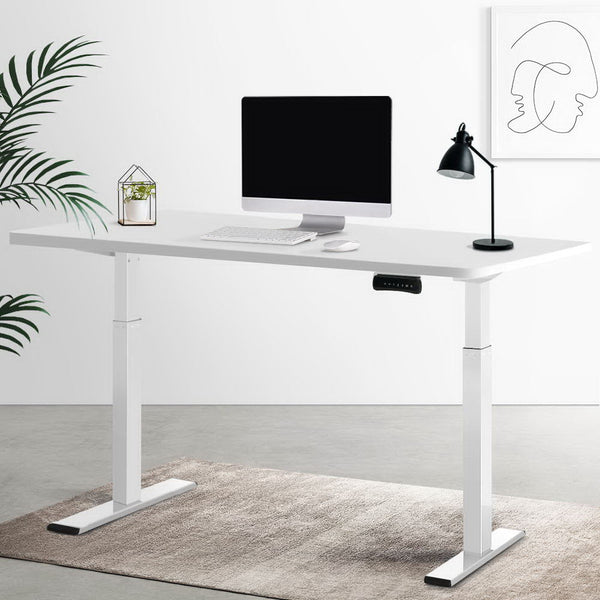 Artiss Standing Desk Electric Height Adjustable Sit Desks White 140Cm