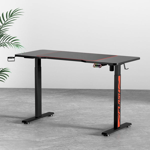 Artiss Electric Standing Desk Gaming Desks Sit Table Rgb Light Home Office Standing Desks