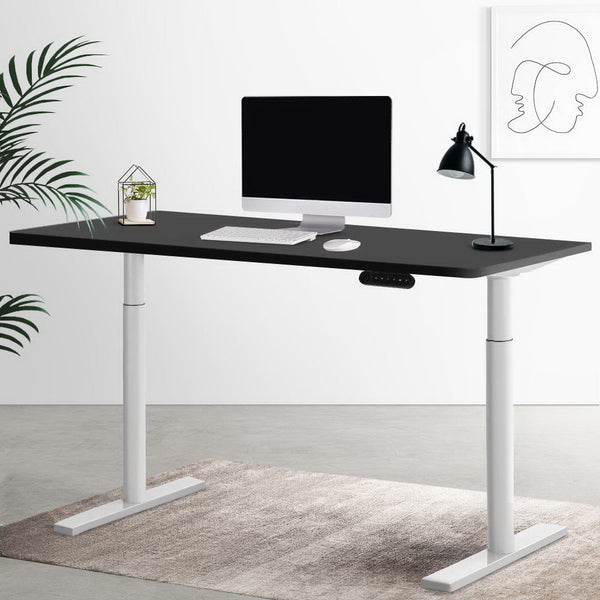 Artiss Electric Standing Desk Adjustable Sit Desks White Black 140Cm