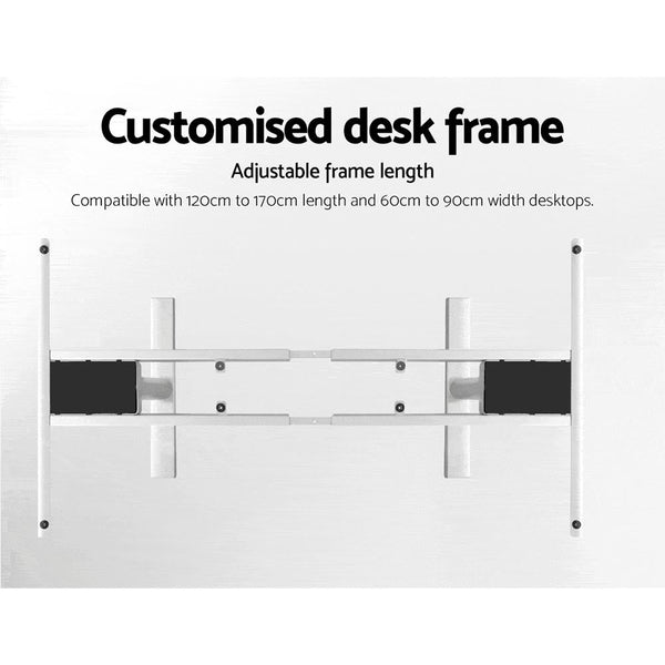 Artiss Electric Standing Desk Height Adjustable Sit Desks White Brown