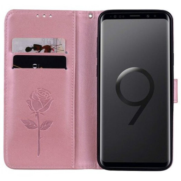 Pu Leather Tpu Multifunction Phone Case For Samsung Galaxy S9 Gold