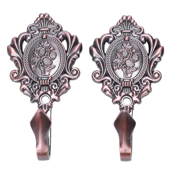 2Pcs/Set Alloy Drapery Curtain Wall Hook Tieback Rose Pattern Accessories Other Curtains & Accessories