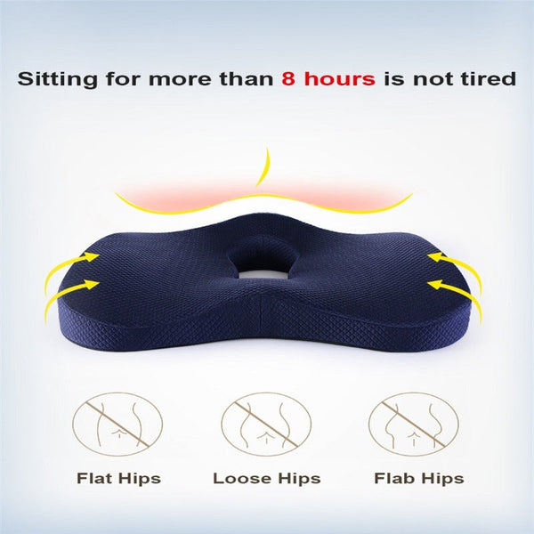 Memory Foam Seat Cushion Orthopedic Pillow Office Chair Waist Back Support Seat & Posture Cushions