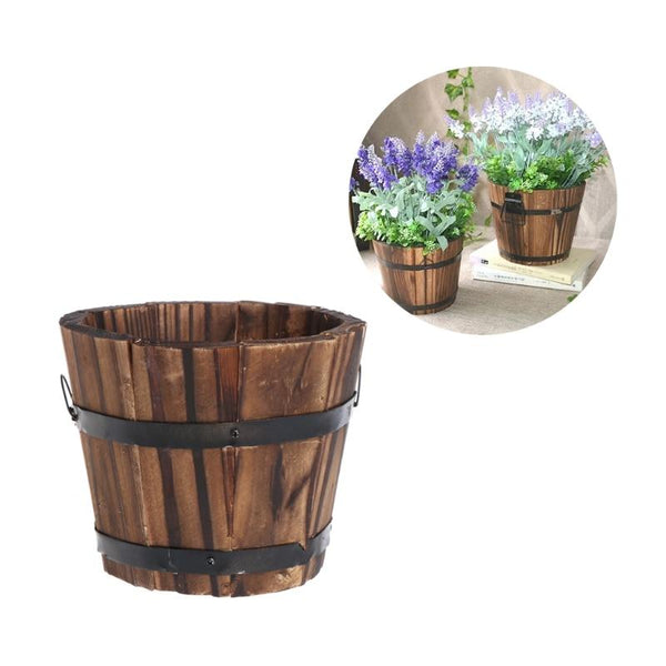 Mini Flower Pot Whiskey Barrel Planter Desktop Garden Decor Baskets Pots Window Boxes