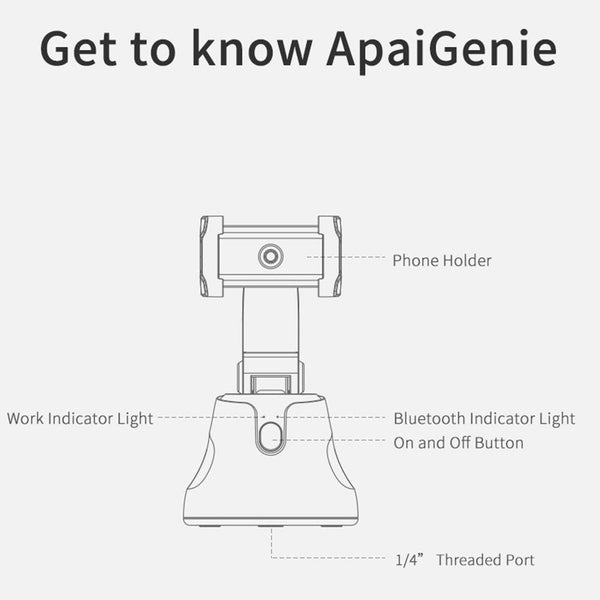Portable Bluetooth Auto Smart Shooting Selfie Stick Black Phone Holder