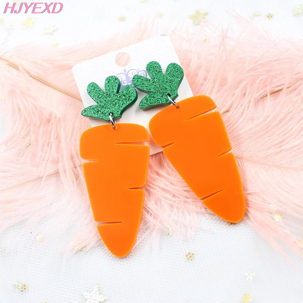 Veile Studios Acrylic Carrot Dangle Easter Jewellery Earrings