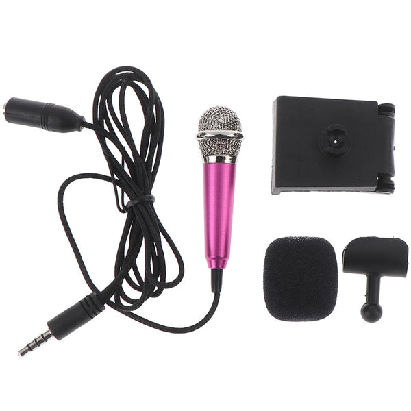 Mini Plug in Microphones Portable 3.5Mm Stereo Studio Karaoke Mini Microphone For Pc Mobile Phone