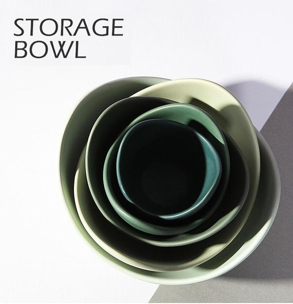 Pink Or Green Lotus Flower Design Ceramic Serving Bowls