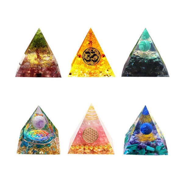 Healing Natural Crystal Energy Generator Meditation Pyramid Crystal Glass