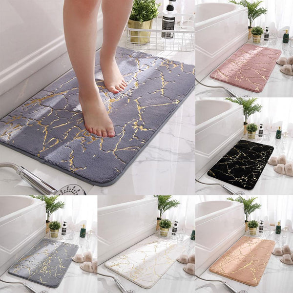 Non Slip Soft Thick Absorbent Marble Design Bathroom Mat Bath Mats Rugs & Toilet Covers