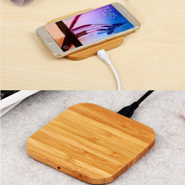Bamboo Wireless Charger Desktop Charging Pad For Iphone Chargers & Cradles