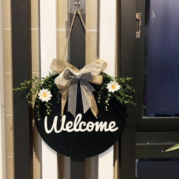 Welcome Hello Hanging Decoration Front Door Rustic Sign Plaques & Signs