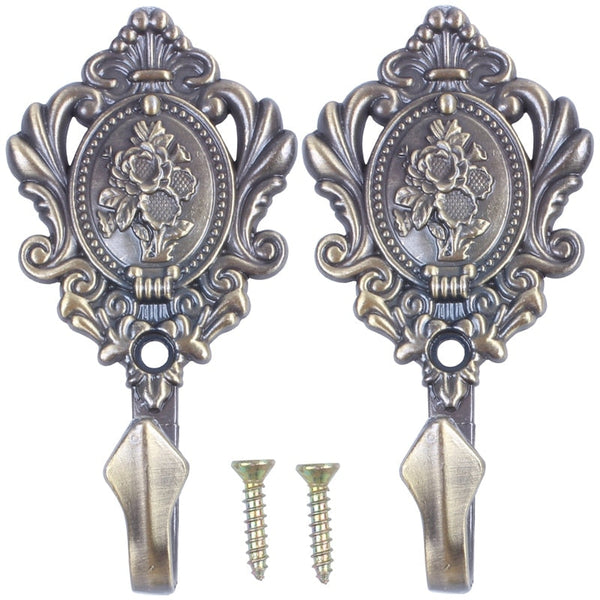 2Pcs/Set Alloy Drapery Curtain Wall Hook Tieback Rose Pattern Accessories Other Curtains & Accessories