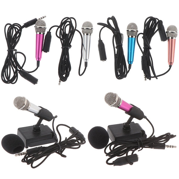 Portable 3.5Mm Stereo Studio Karaoke Mini Microphone For Pc Mobile Phone Mini Plug In Microphones