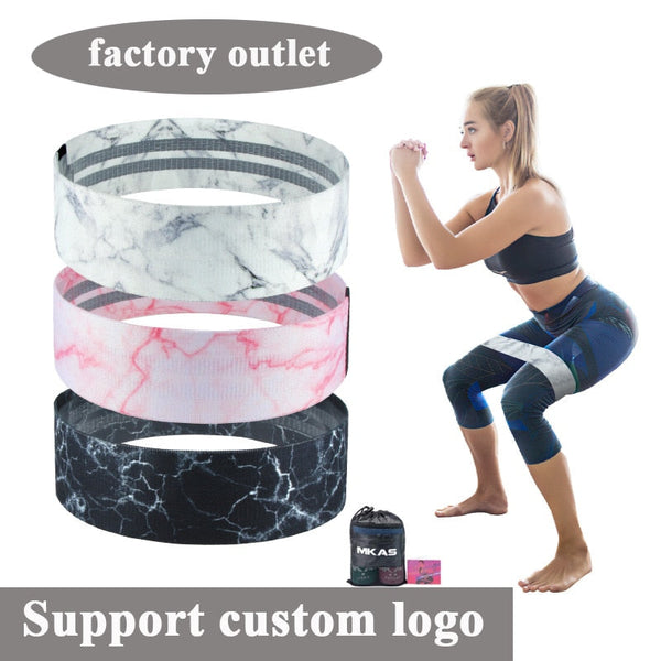 3Pcs Set Marble Pattern Resistance Booty Bands Home Fitness Workout