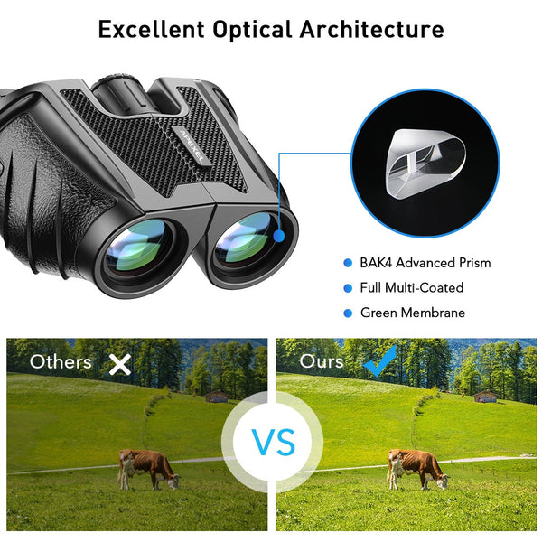 Hd Powerful 10X25 Binoculars Bak4 High Powered Zoom Mini Telescope 114M / 1000M For Hiking Bird Watching Binoculars & Monoculars