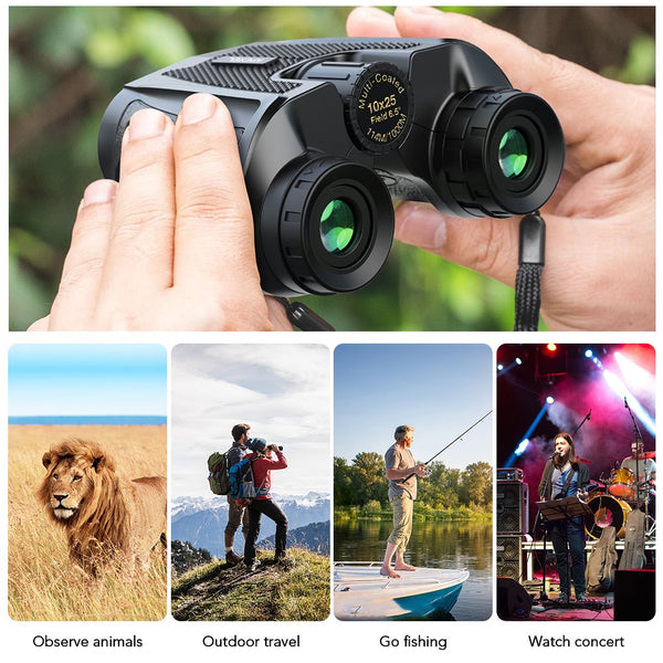 Hd Powerful 10X25 Binoculars Bak4 High Powered Zoom Mini Telescope 114M / 1000M For Hiking Bird Watching Binoculars & Monoculars