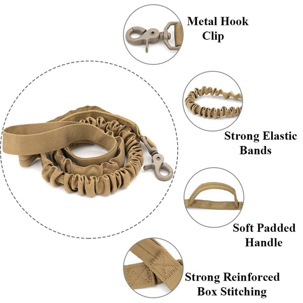 Tactical 2 Handle Dog Leash Pet Equipment Leads & Head Collars