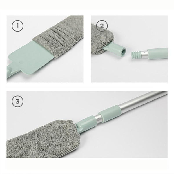 Bedside Dust Brush Long Handle Mop Sweep Magic Microfibre Duster Dusters