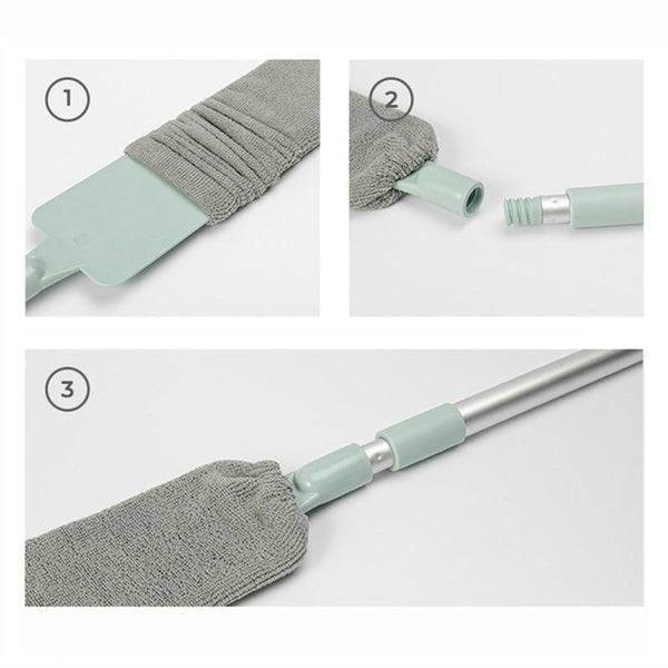 Bedside Dust Brush Long Handle Mop Sweep Magic Microfibre Duster