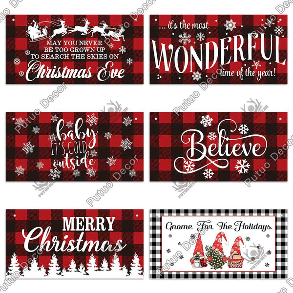 New Year Decoration Home Hanging Sign Door Christmas Tree Ornament Gift Plaques & Signs