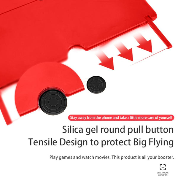 Red 12 Inch Mobile Phone Screen Magnifier Amplifier Folding Design Mounts & Holders
