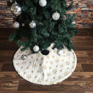 Embroidered Snowflake Christmas Tree Skirt Home Holiday Decorations