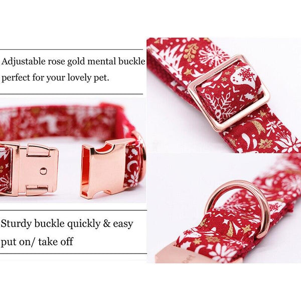 Red Christmas Dog Collar With Bow Tie Dog Collars