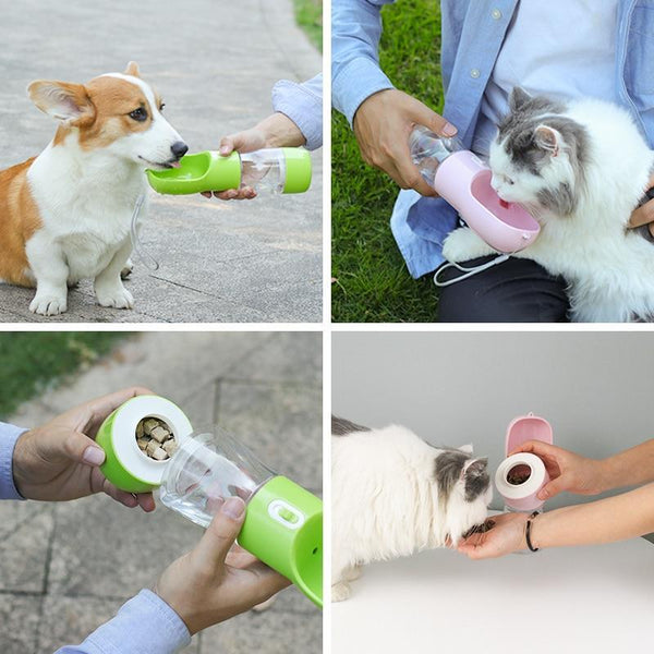 Sip And Snack Food Travel Water Bottle For Dogs
