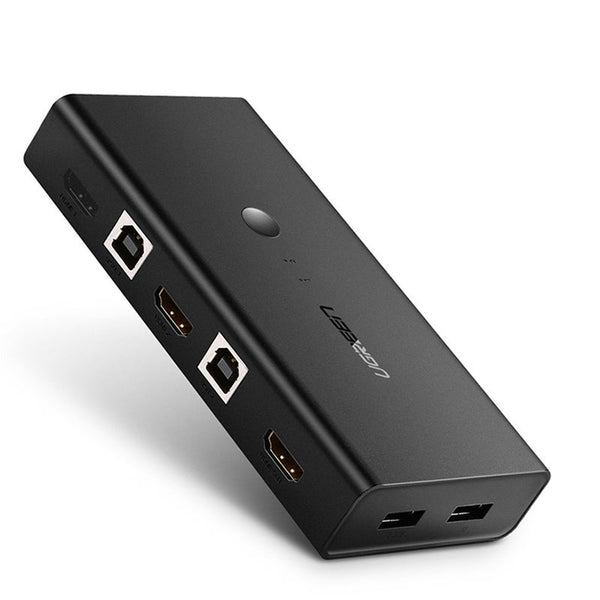 Hdmi Kvm Switch 2 Port 4K Usb Vga Switcher Splitter Box For Sharing Printer Keyboard Mouse Kvm Switches