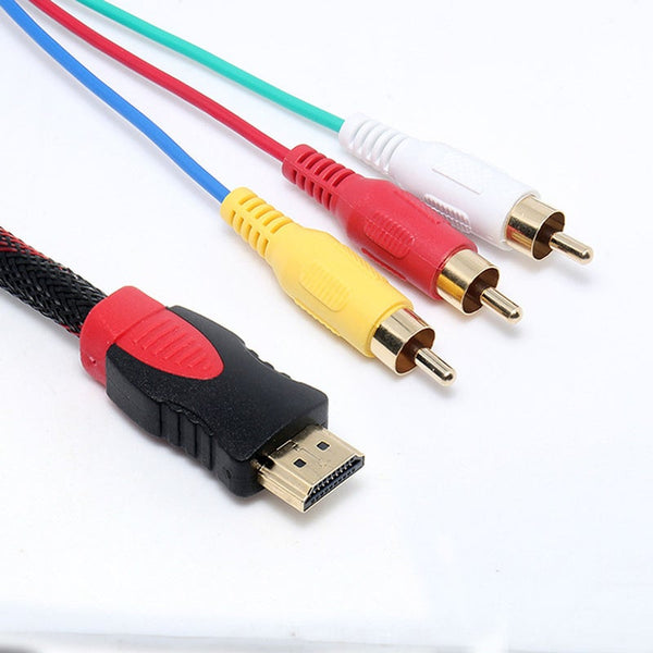 Hdmi Male To 3 Rca Video Audio Av Cord Adapter Cable Video Cables & Adapters