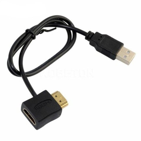 Hdmi Male To Female Connector With Usb 2.0 Charger Power Supply Cable Black Video Cables & Adapters