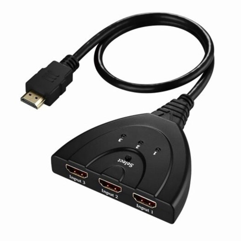 Hdmi Splitter 3 In 1 Out Switch Black Video Cables & Adapters