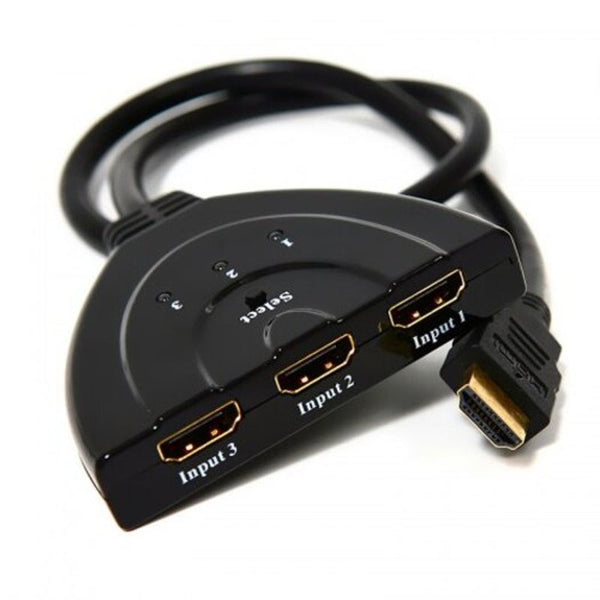 Hdmi Splitter 3 In 1 Out Switch Black