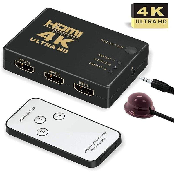 Hdmi Switch 4K Smart 3 Port Crossover Support Full 1080P 3D With Infrared Remote Control 4K2k Video Cables & Adapters