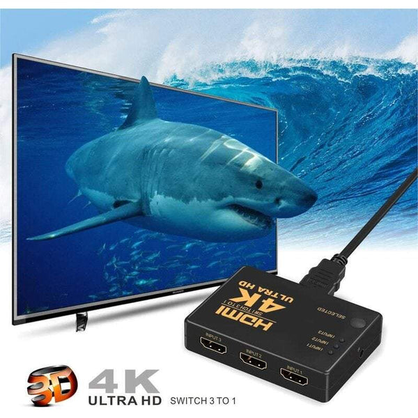 Hdmi Switch 4K Smart 3 Port Crossover Support Full 1080P 3D With Infrared Remote Control 4K2k