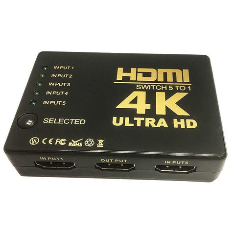 Hdmi Switch 4K Smart 3 Port Crossover Support Switcher 5 In 1 Out 2K Video Cables & Adapters