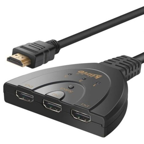 Hdmi Switch Premium Quality 3 Port Switcher With Pigtail Cable Supports 3D 1080Phd Audio Black