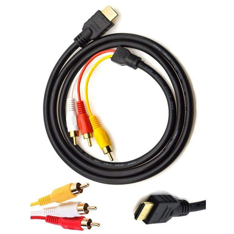 Network Cards Adapters Hdmi To 3Rca Cable 5Ft / 1.5M Male Video Audio Av Component Converter For Hdtv