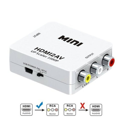 Hdmi To Av Video Converter Hdmi2av Adapter White Video Cables & Adapters