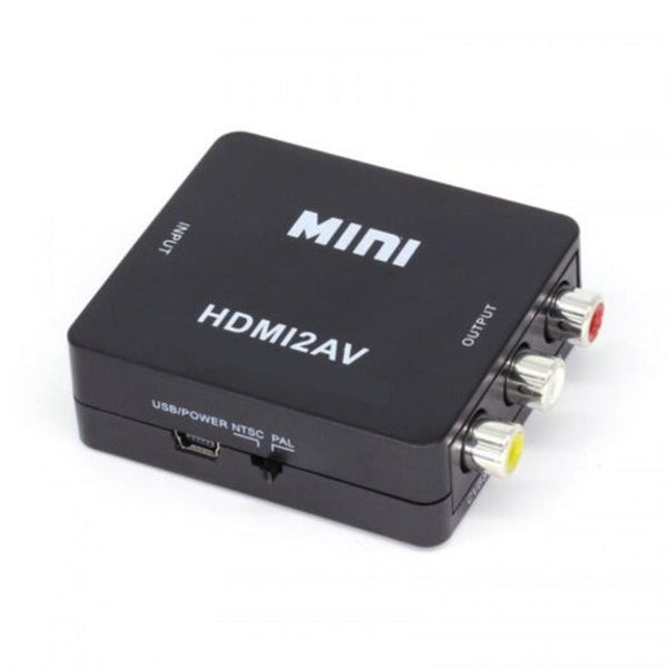 Hdmi To Av Rca Cvbs 1080P Composite Audio Video Adapter Converter Box Upscaler Black