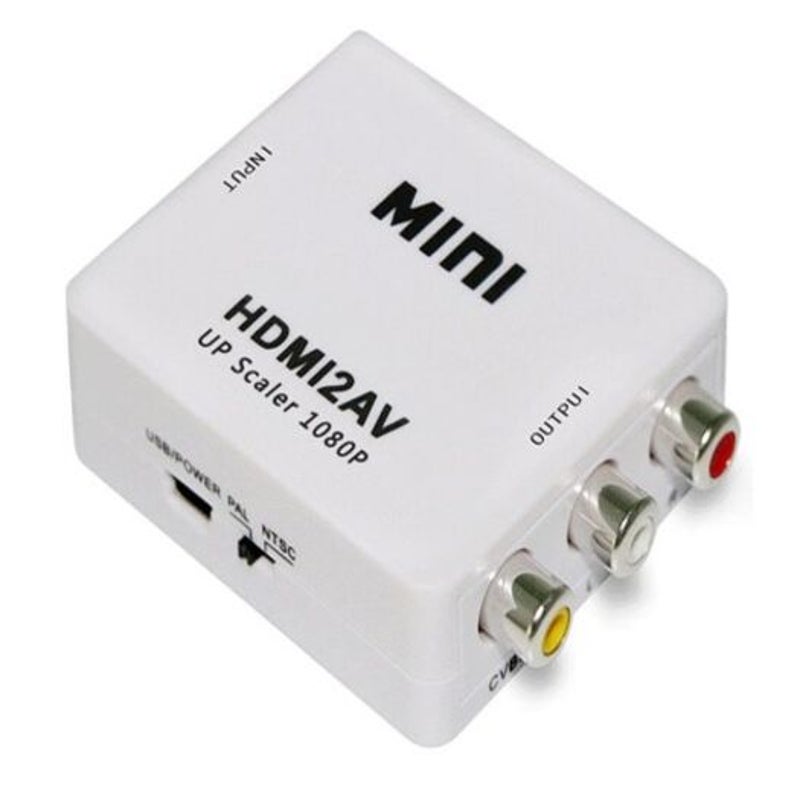 Hdmi To Av Scaler Adapter Video Converter Box Rca / Cvsb L White Video Cables & Adapters